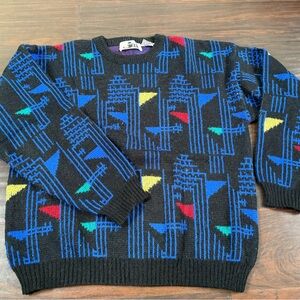 Vintage Jed Sweater Men's Medium Grandpa Academia Pub Unique Colorful Size M